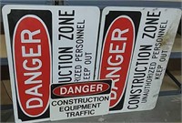 3 'Danger Construction Signs'