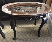 Old Hand Carved Wood Table