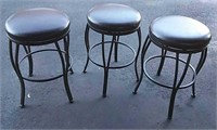 3 Faux Leather Top, Swivel.Barstools