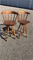 Solid Wood Swivel Bar Chairs