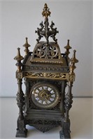RARE Antique Ansonia Gothic Metal Clock 22"H