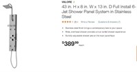 Full Install 6-Jet Shower Panel System Stainless
