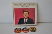 John F Kennedy Album & Campaign Pins