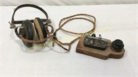 Vintage Morsecode Transmitter And Headphones