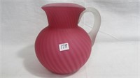 Water Pitcher 7.75" , Cranberry cased with Crystal