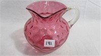 Water Pitcher 5.25" high, Cranberry cased with