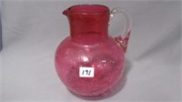 Pitcher 6.75" Ruby Plated with Crystal Ball Shape