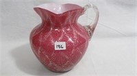 Water Pitcher6.5" high, ruby ( opal/ruby/crystal