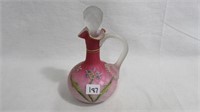 Cruet 6.5" high with out stopper deep pink shadin