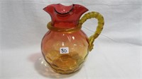 Water Pitcher 8" high Rose Amber with twist/split