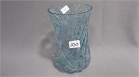 Celery Vase 6" High blue with applied strings