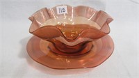 Finger bowl and plate. 6.25" wide, bowl 5.5" wide