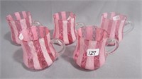 LArge Punch Cups, (5) 3" high, alternating ruby