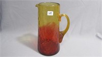 Tankard 9.75" Ruby plated on Amber Glass
