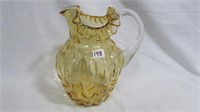 Water Pitcher 8.5" high Amber Cased with crystal
