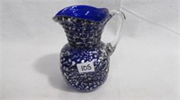 Small Pitcher 5.25" Blue Plated with Crystal w/Mia