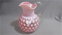 Water Pither, 9" high ball shape pink with opal