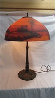 Pittsburgh 18" reverse painted table lamp w/dark