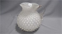 Water Pitcher 7.5" High Hobnail Pattern