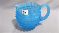 Cream Pitcher 4.5" High Blue Opalescent Satin