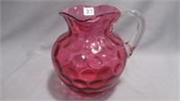 WWater Pitcher 7" High Cranberry with Spot Optic