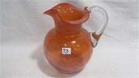 Water Pitcher, 8" High burnt orang color with
