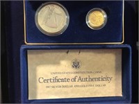 1987 US CONSTITUTION GOLD & SILVER COIN SET