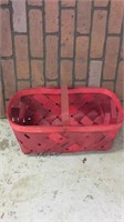 Vintage red woven basket