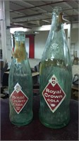 Two Royal Crown cola bottles