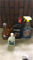 Lot of oil treatment, glass cleaner, and motor oil