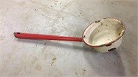 Vintage red Enamel ladle dipper