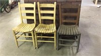 3 vintage wooden chairs
