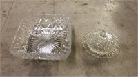 Vintage cut crystal glass dishes