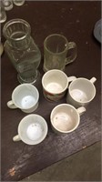 Glassware and local coffee mugs