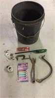 Bucket with miscellaneous items