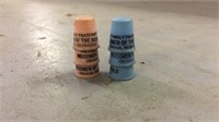 Vintage 6 thimbles 3 pink 3 blue