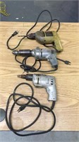 Three vintage drills