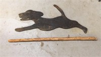 Wooden dog running outline & wooden stick
