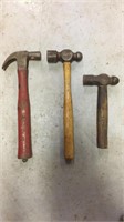 Two vintage ball peen hammers and one hammer
