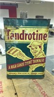 Tandrotine paint thinner can empty