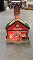Christmas decoration ceramic church/schoolhouse