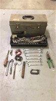 Vintage plastic craftsman tool box with tools