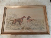 Framed Print Of 2 Irish Setters By Leon Anchiny