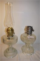 2 unmatched pattern oil lamps