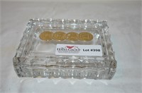 Fostoria Gold coin spot glass box