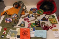 Lot Of Boy Scout Patches, Beret, Sash & More