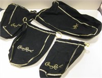 4 Black Crown Royal Bags