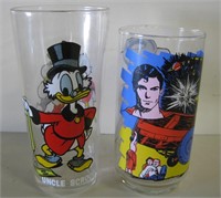 Vtg Pepsi Uncle Scrooge & Superman Glasses