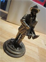 4" Solid Brass Fireman Figure
