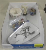 Asian Lot - Figurines, Bowl & Tray